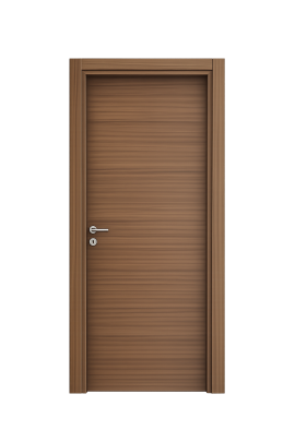 Porte bois foncé à lames
