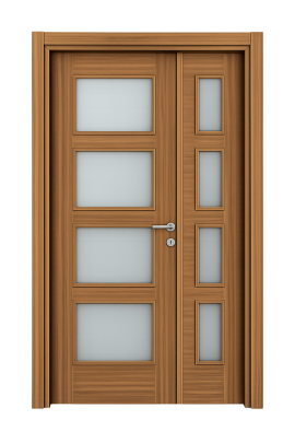 Porte avec vitrages multiples