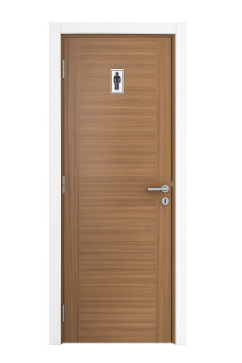 Porte avec panneau signalétique