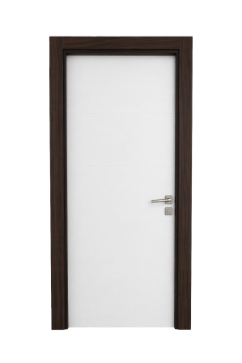 Porte pleine moderne encadrée bois