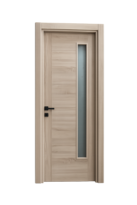Porte avec vitrage vertical étroit