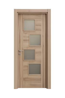 Porte avec 4 vitrages carrés